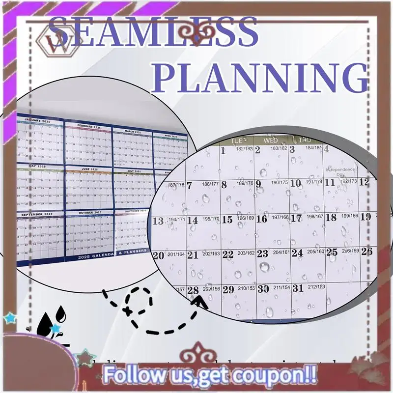 ABBG-стираемая доска-календарь, ежемесячный еженедельник, прозрачная 12-месячная влажная и сухая доска для настенного домашнего офиса, многоразовая