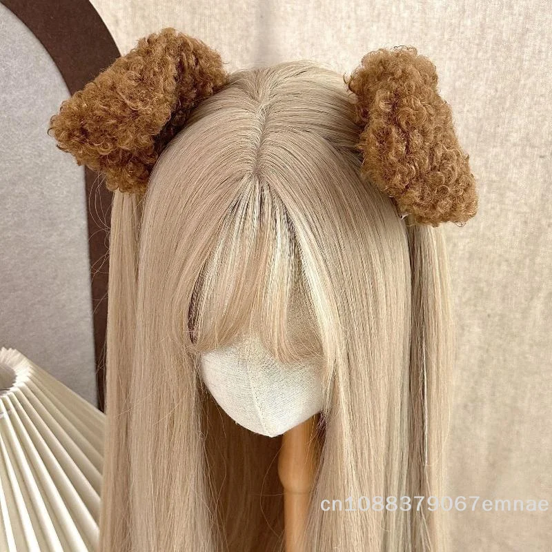 [ZYAS]1Pair New Cute Puppy Ears Side Clips For Girls Plush Hairpin Kawaii Barrettes Headwear Kids Hair Accessories Gifts - Detail 1