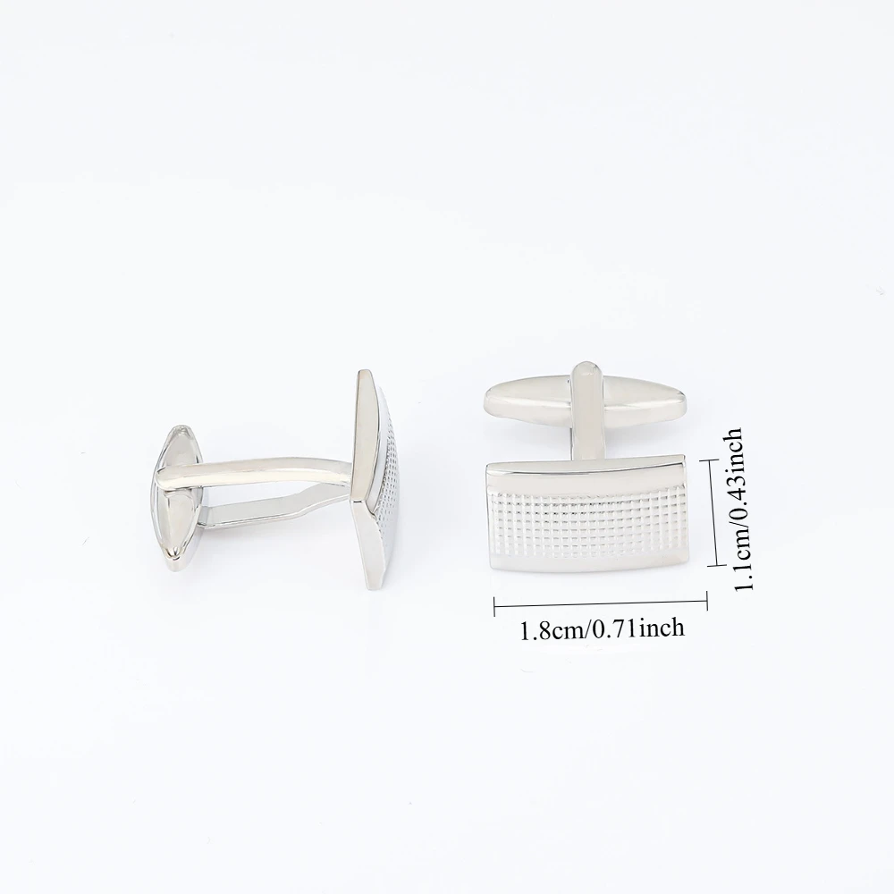 Silver Curved Mesh Cufflink Micro Carved Dot Matrix Texture Cufflinks Business Dress Wedding Shirt Sleeve Nails Decoration