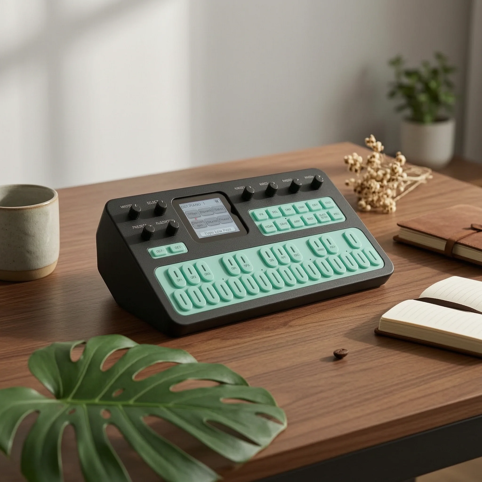 MIDI Keyboard Controller Portable USB MIDI Keyboard Controller Frequency Modulation Synthesizer Responsive Synthesizer With
