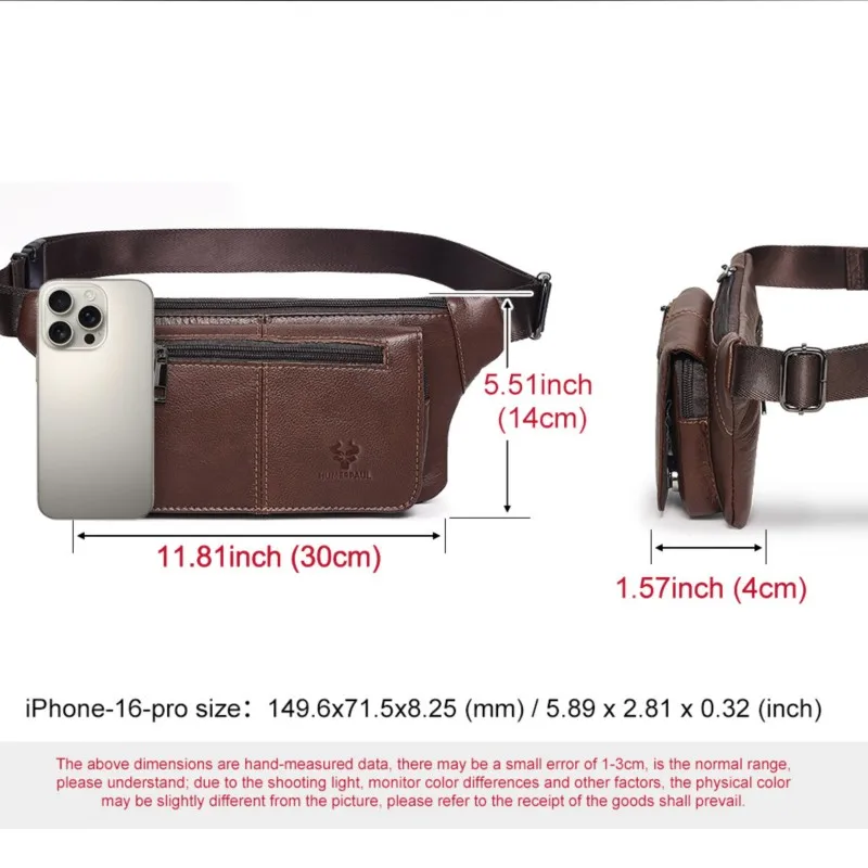 الرجعية حقيقية جلد البقر الرجال الخصر حقيبة الرياضة في الهواء الطلق حقيبة صدر للرجال المألوف التنقل واحدة الكتف حقيبة كروسبودي للعمل #4