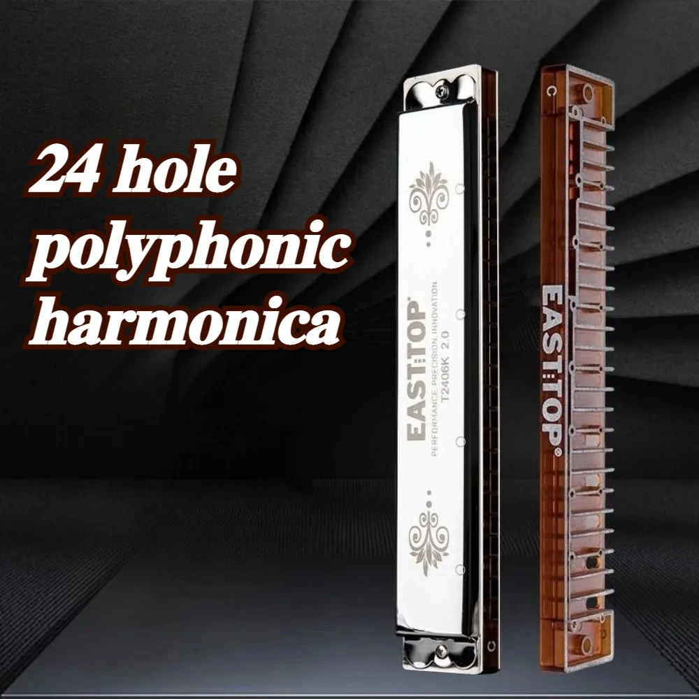 

Полифоническая губная гармошка на 24 отверстия для начинающих, в тональностях A/B/C/D/E/F/G, портативный профессиональный музыкальный инструмент для выступлений