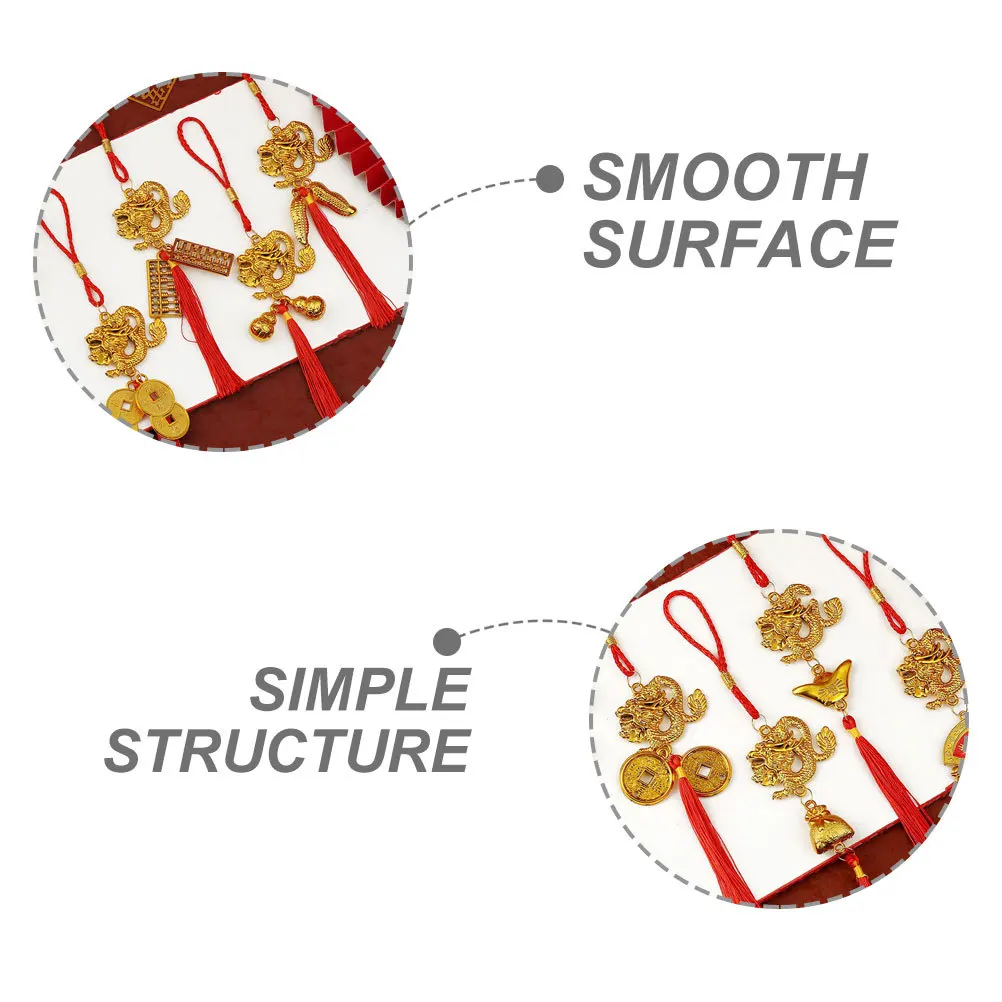 

6Pcs Chinese New Year Pendant Hanging Ornament Reusable Decorations for Home Door Window Car Spring Festival Supplies