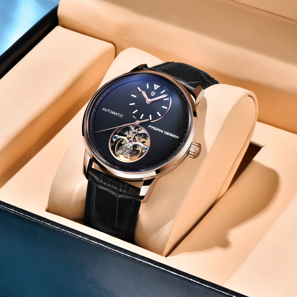 PAGANI DESIGN Men's Watches For Man Tourbillon Mechanical Wristwatches Automatic Watch Men Gold Luxury Sapphire Mirror Leather