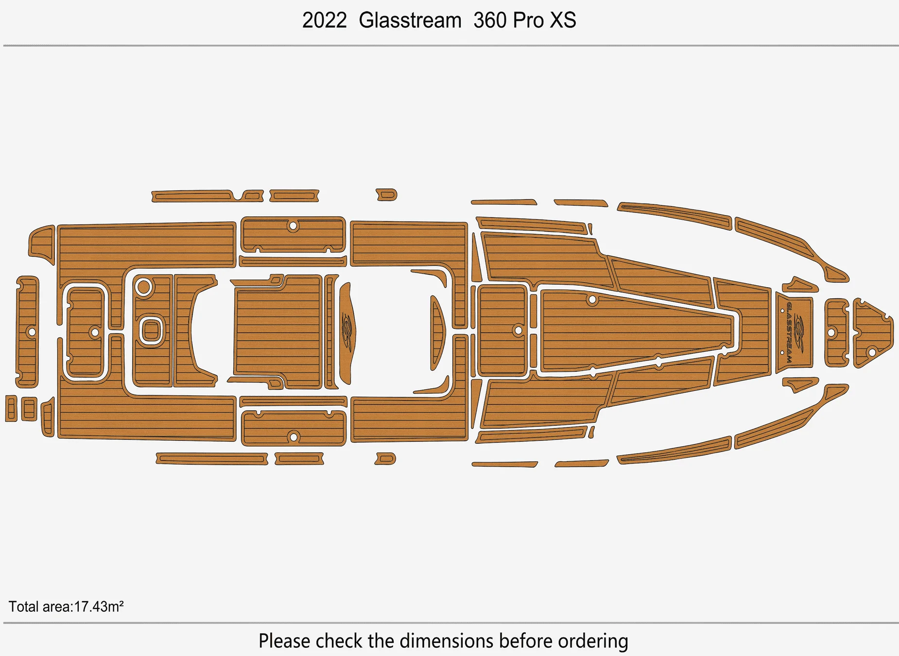 Anti-Skid EVA Faux Teak Self-Adhesive 6mm Boat Decking Pad for 2022  Glasstream 360 Pro XS Yacht Cockpit Durable Marine Floor