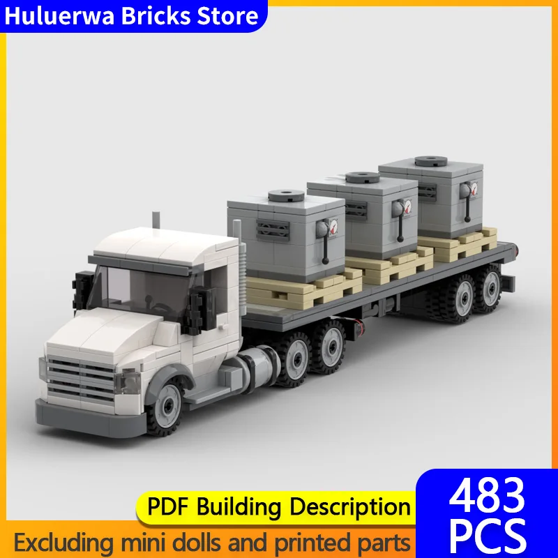 

Модель городской автомобиль MOC, строительные кирпичи T880, сверхмощный транспортный прицеп, модульная технология, детские праздничные подарки, сборный игрушечный костюм
