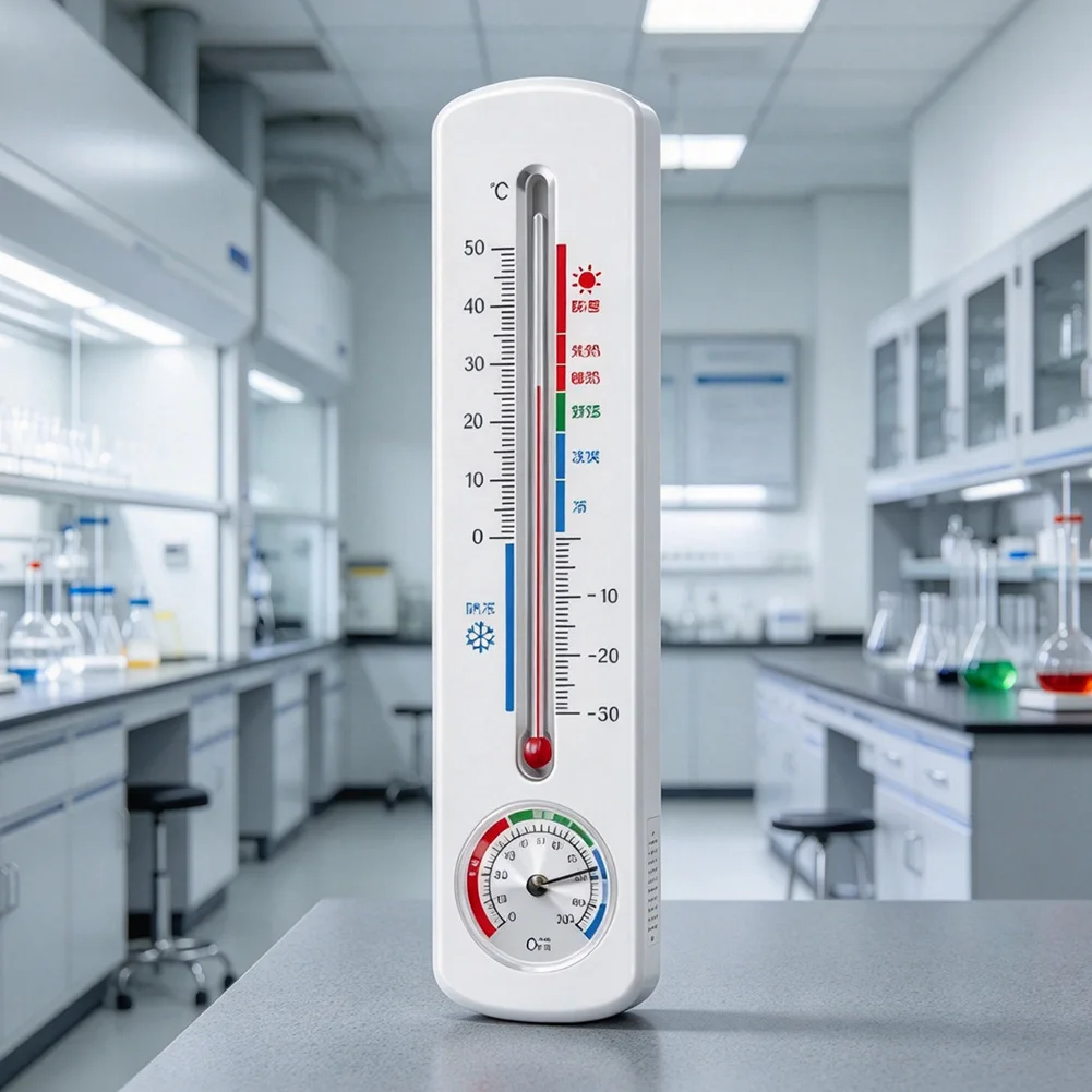 Digital Wall Mount Hygrometer Thermometer for Room Monitoring with Accurate Readings 235x55mm Size White ABS Material