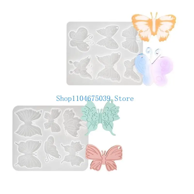 

5asd Silicone Earring Pendant Molds Keyring Mold Butterfly Shaped Jewelry Charm Molds
