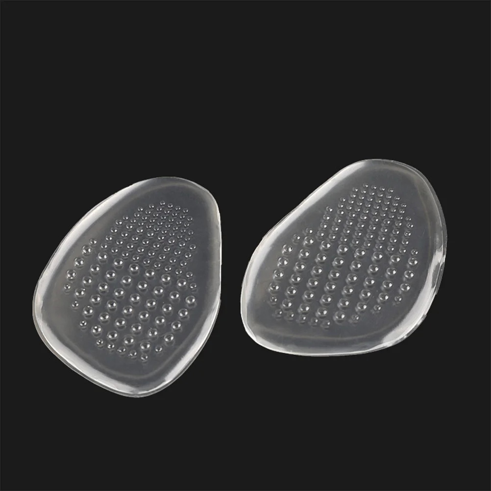 1 Pair GEL Forefoot Ball of Foot Massage Cushions Shoe Insoles Metatarsal Pads Women Shoe Inserts for Foot Pain Relief (Transpar