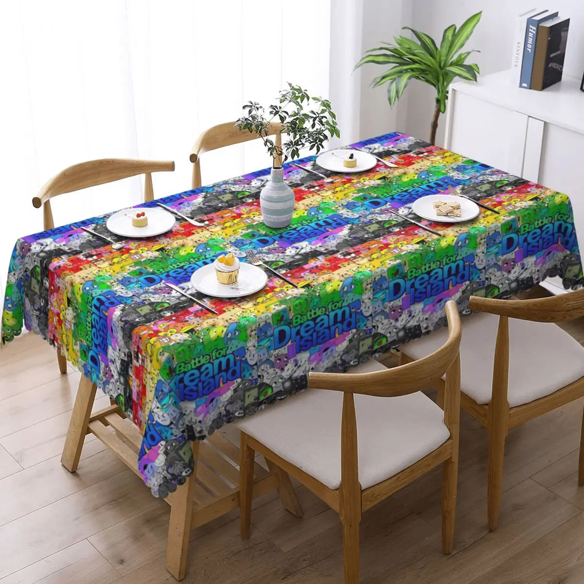 BFDI Cast 2024 Custom Rectangular Tablecloth Oilproof Table Cover for Dining Events Table Cloth