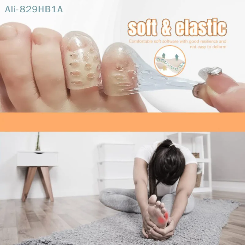 Respirável macio Silicone Toe Protector, Anti-Fricção Toe Cap Cover, Ferramenta de cuidados com os pés, Calos Blisters, 10 Pcs