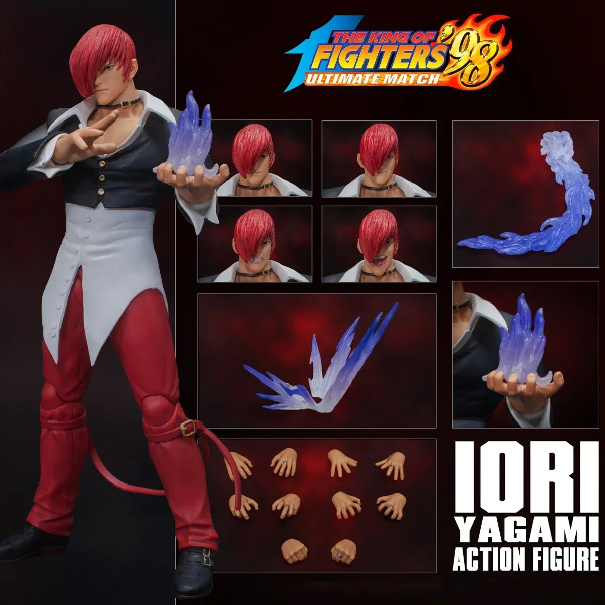 19cm The King of Fighters Iori Yagami Anime Game Figure THE KING OF FIGHTERS \'98 Kyo Kusanagi Action Figure Model Doll Toys Gift