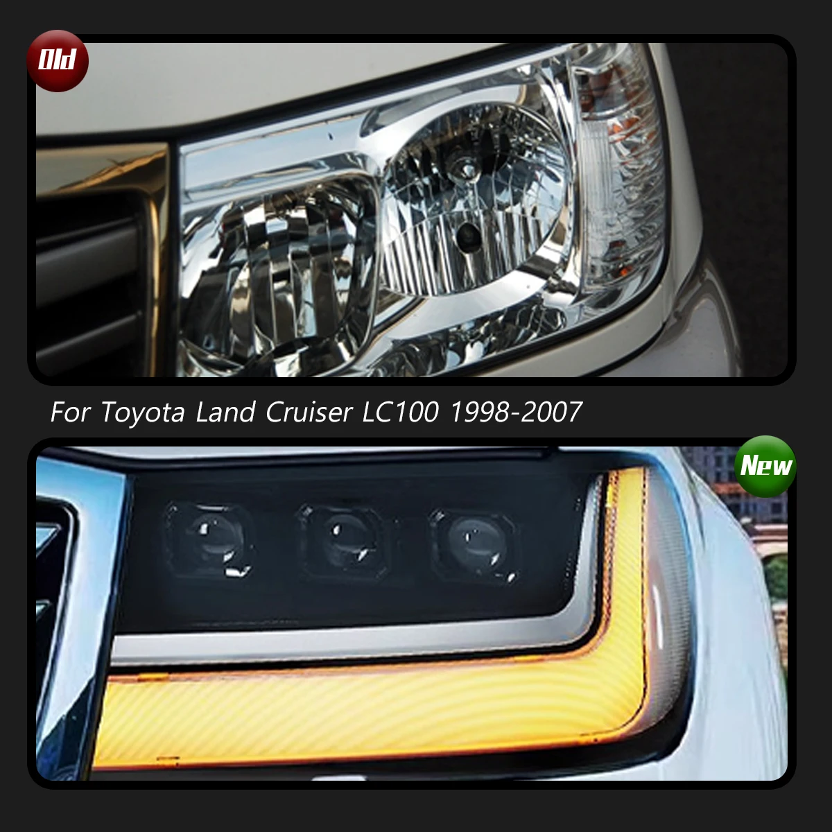 Car Light For Toyota Land Cruiser LC100 1998-2007 Headlight LED Projetor head Lamp Daytime Running Light Automotive Accessories