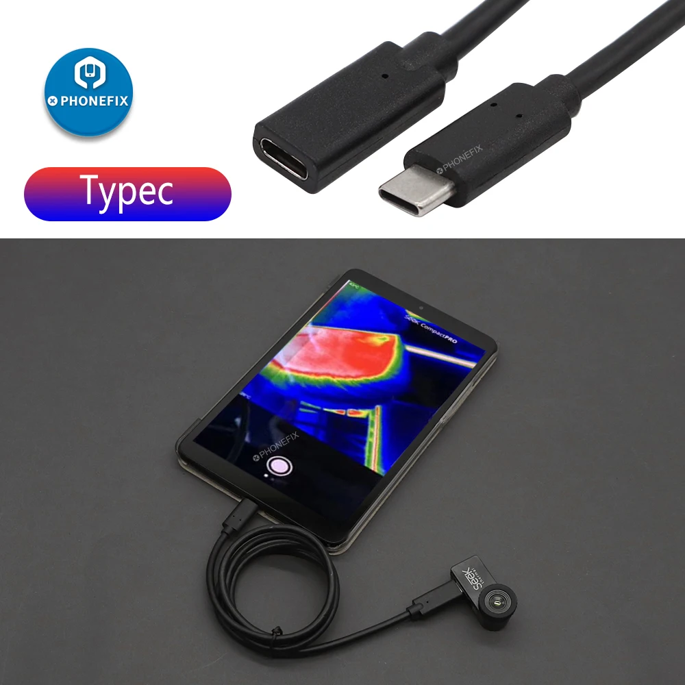 Przedłużacz kabla Lightning/USB C/Micro USB, męski na żeński, dla SEEK/FLIR ONE, kamera termowizyjna, Android typ C, IOS