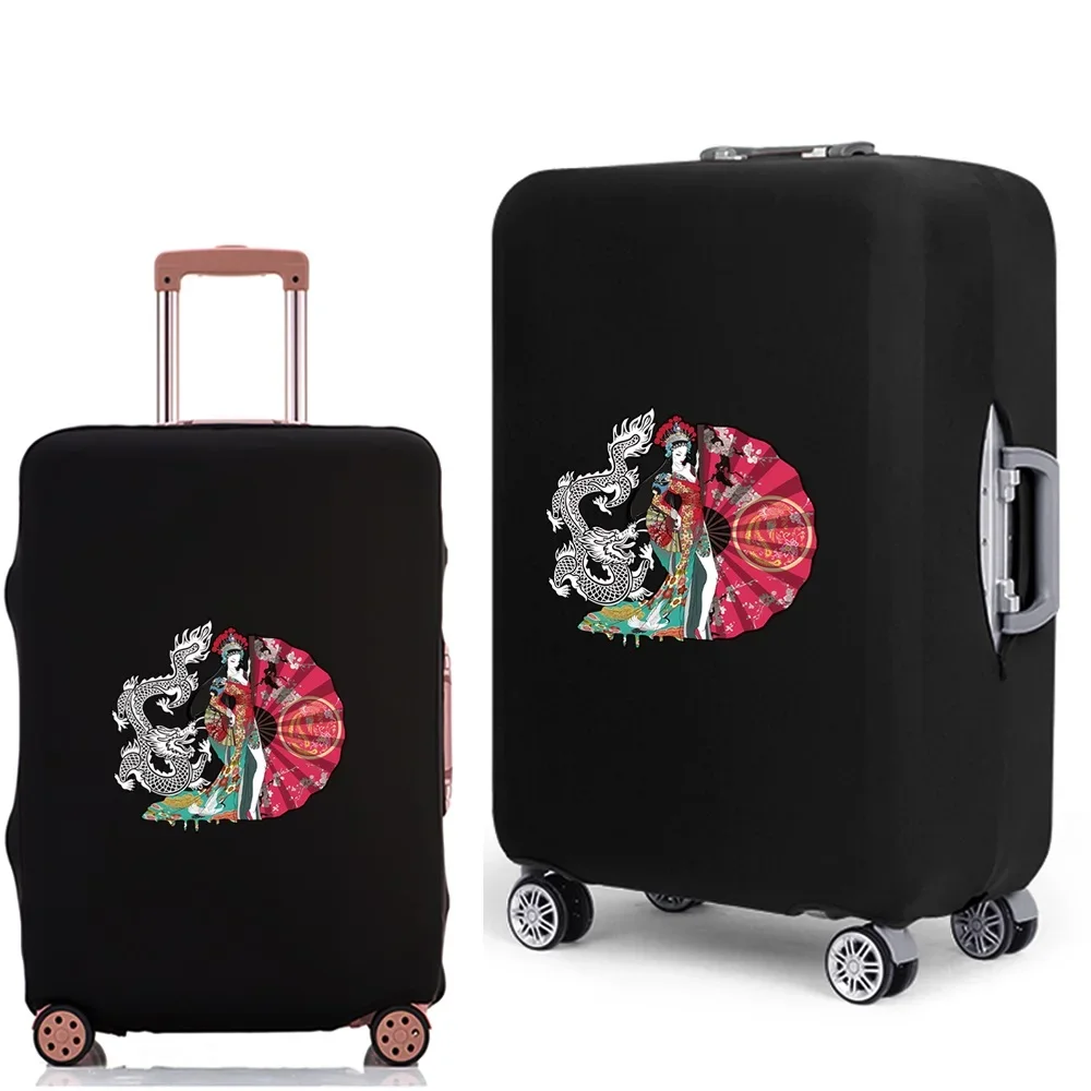 Luggage Case Suitcase Protective Cover 2022 New Samurai Pattern Travel Elastic Luggage Dustproof Cover Apply 18-28 Inch Suitcase