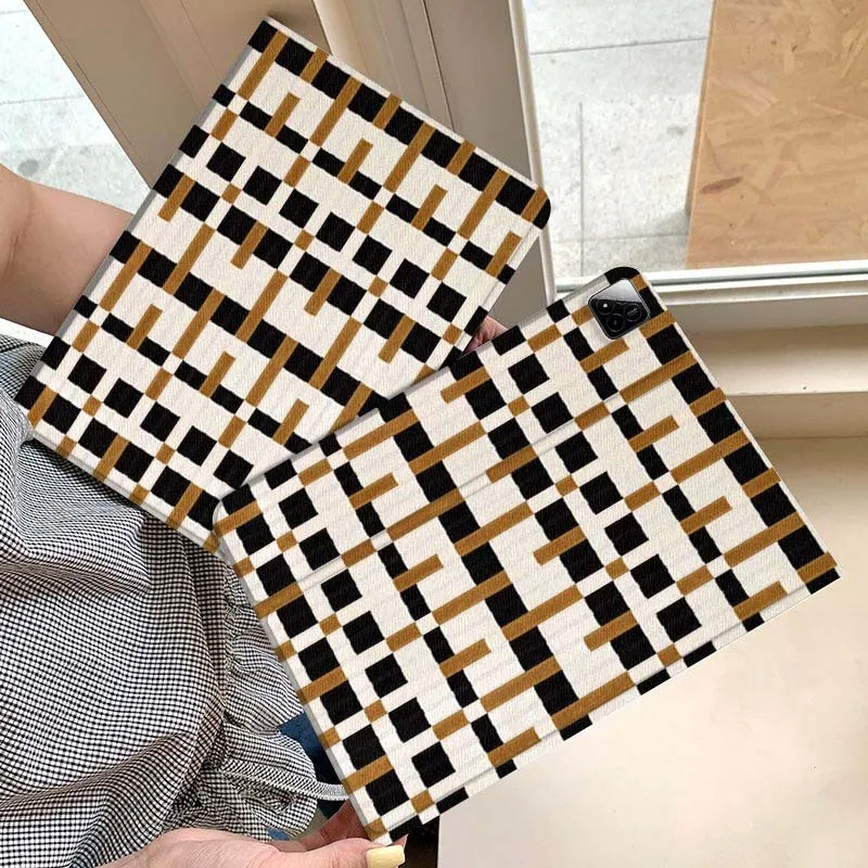 

Black Gold Chevron Pattern Tablet Case For Xiaomi Redmi Mini Pad SE K 2 4 5 6 7 8 2023 2025 11 8.8 11.2 10.1 Pro Gift