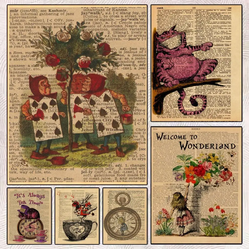 1 قطعة أليس في بلاد العجائب ملصق ملصق ذاتي اللصق لمكتب المسرح المنزلي جدار الفن الممر ديكور هدايا فاخرة #2