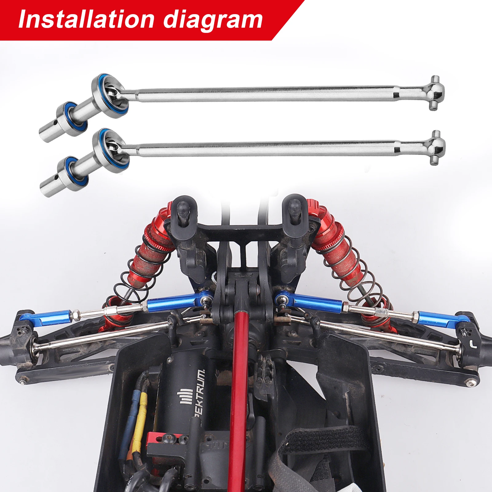 HobbyPark Steel Driveshafts Replacement Rear CVD for Arrma Notorious Talion Outcast 6S view 3
