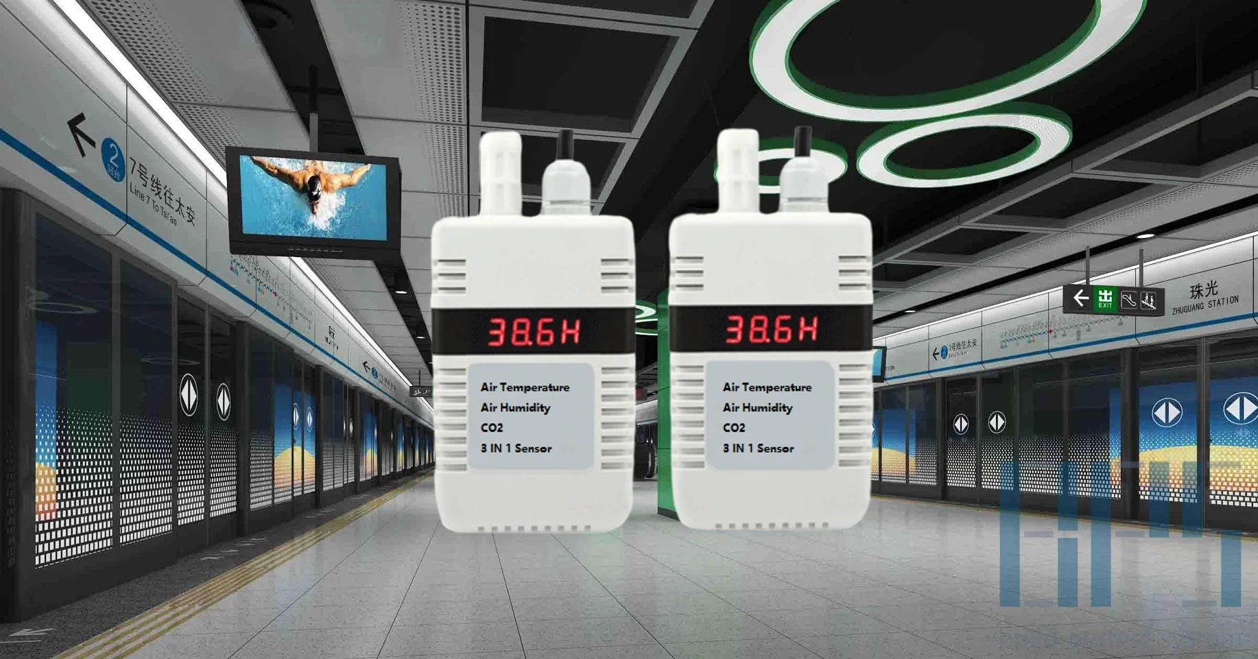 High precision Wifi Gprs Lora Lorawan RS485 output Air temperature humidity and CO2 3 in 1 air gas sensor