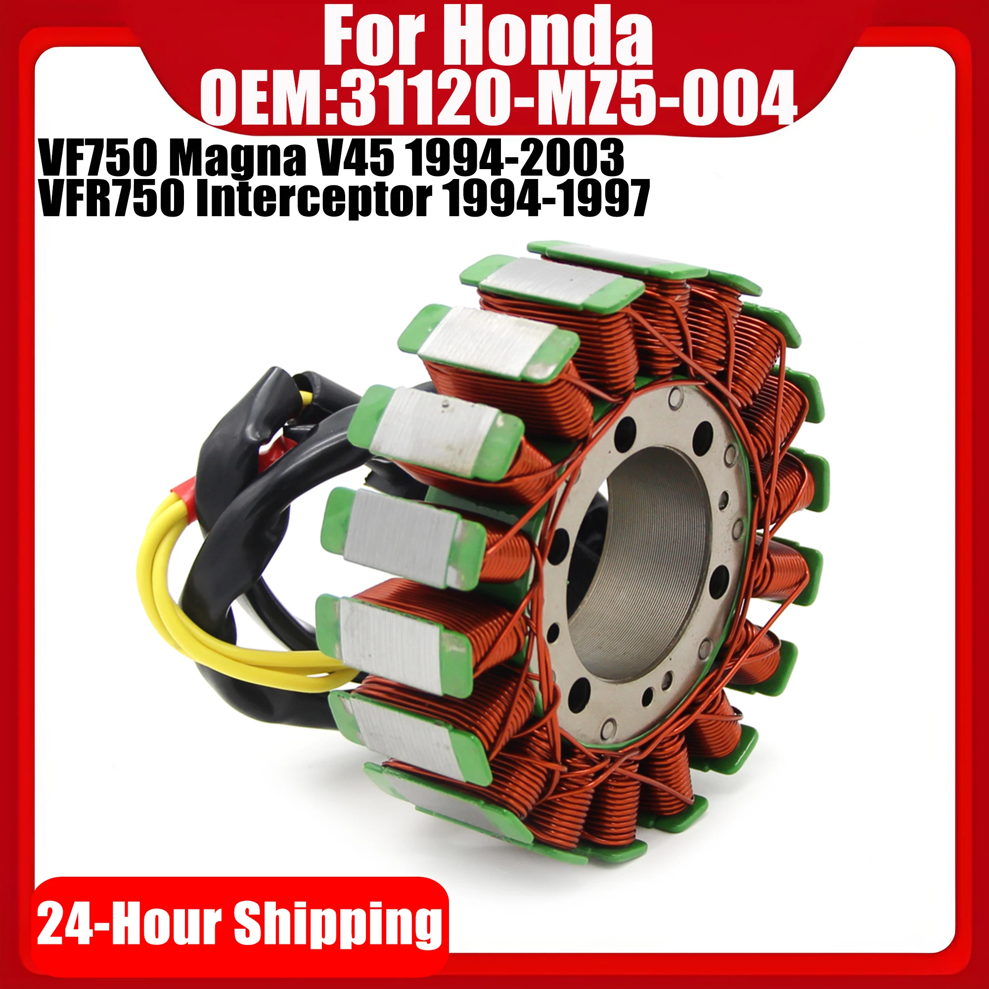 

Motorcycle Stator Coil for Honda VF750 Magna V45 1994-2003 VFR750 Interceptor VF VFR 750 Generator Magneto 31120-MZ5-004