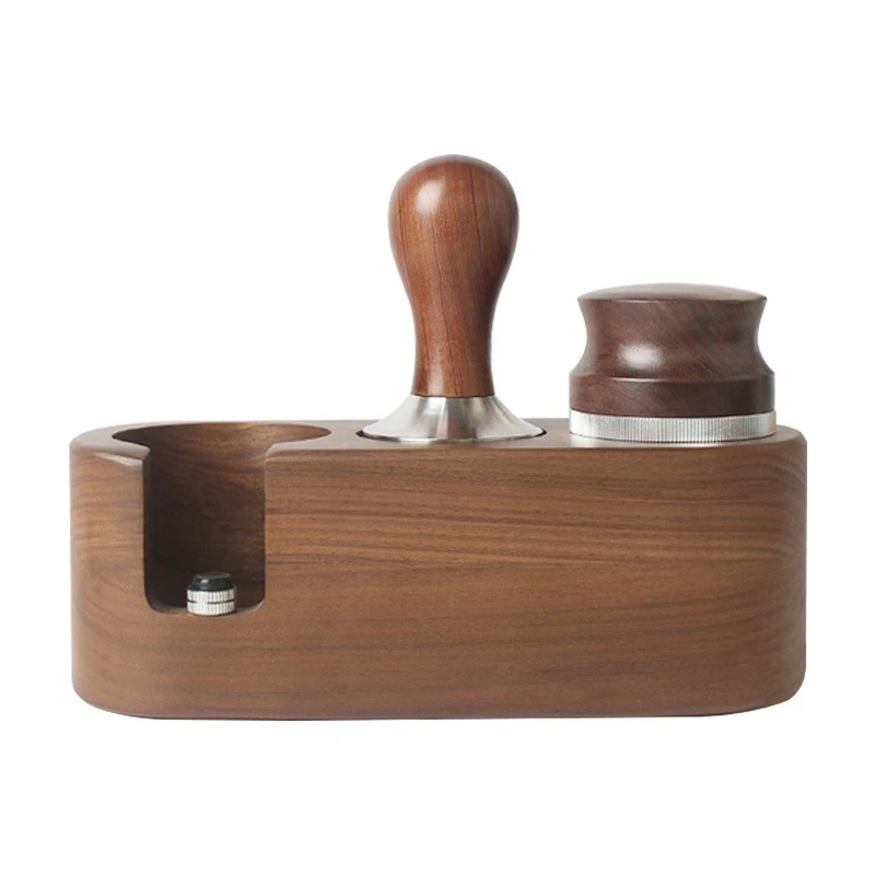 Wooden coffee press seat set 51/54/58 mm coffee machine handle bracket cloth powder press supporting equipment