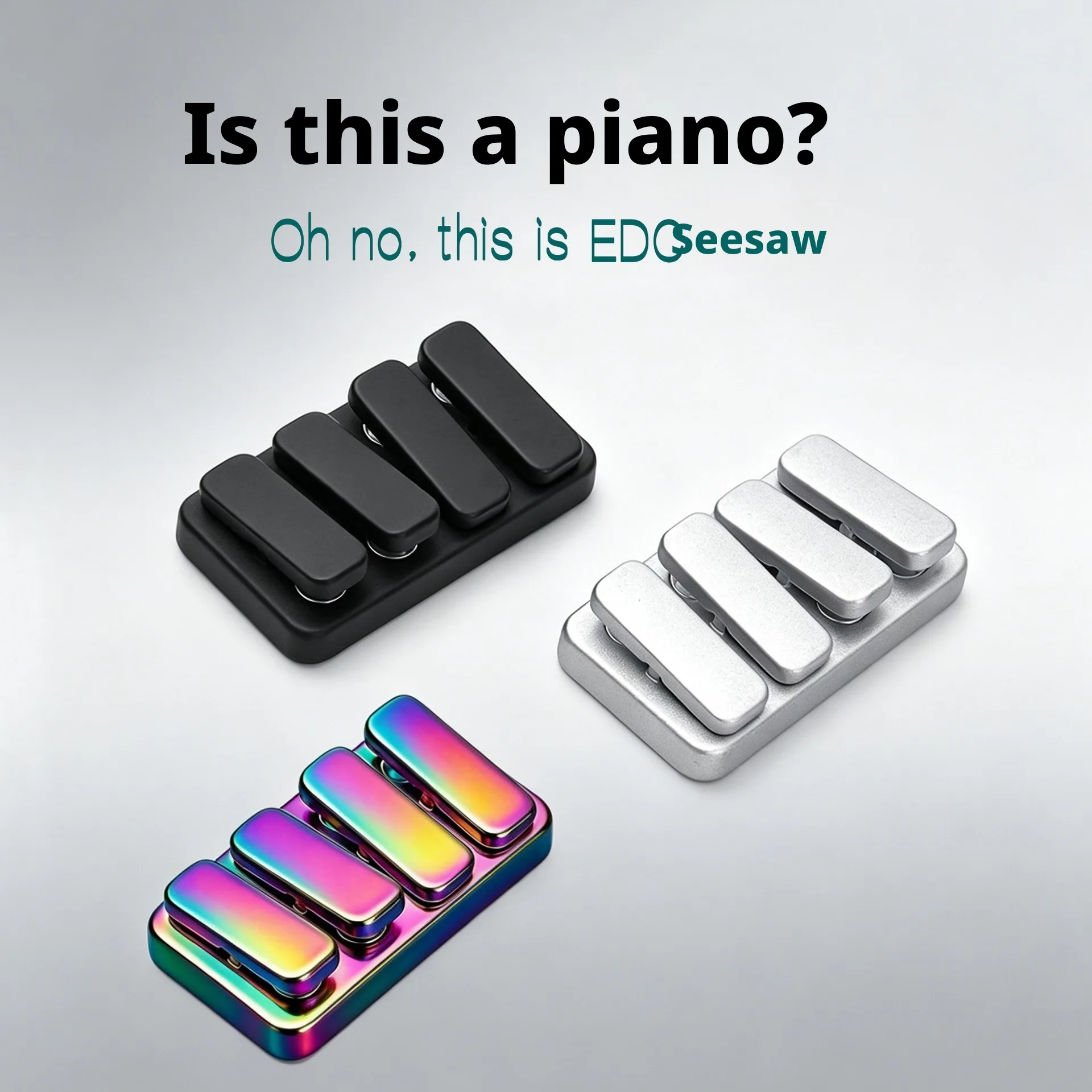 Zinc Alloy Magnetic Seesaw Push Sound Fidget Slider Rectangle Mini Hand Gadget Portable EDC Finger Stress Relief Toy