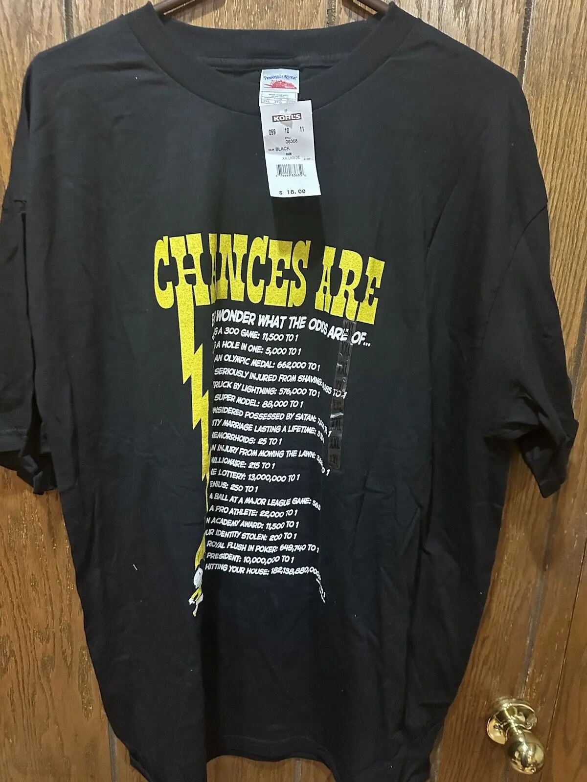 Смешная футболка с юмором BNWT Y2K, 2XL, есть вероятность .. Список вероятностей