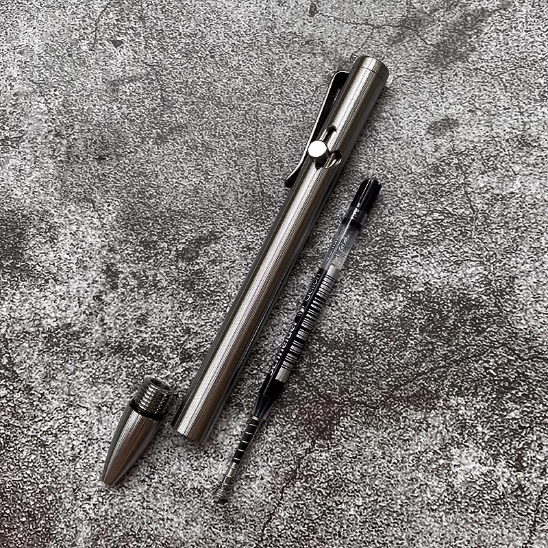 New 1PC Titanium Pen Ball Point Pen Signature Wring Pen Stationery Gift Multi-functional Portable Pen Outdoor EDC Tools