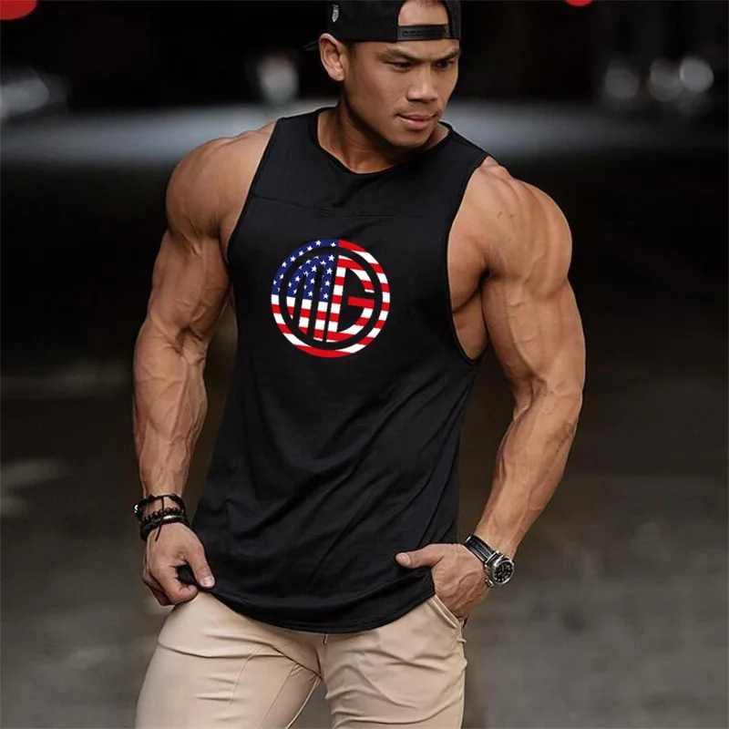 Mens Summer Workout Comfortable Tank Tops Fitness Casual Sports Muscle Vests Absorb Sweat and Cool Gym Bodybuilding Clothing