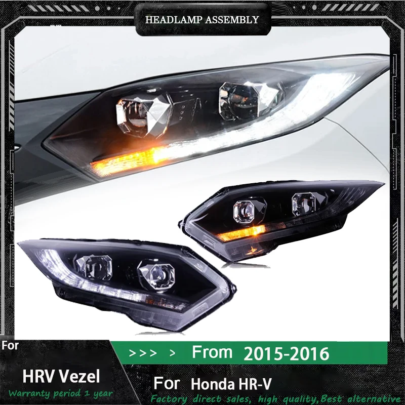 

2 шт. Подходит для модификации фар Honda Binzhi в сборе с высококачественными светодиодными дневными ходовыми огнями, двойными линзами xeno