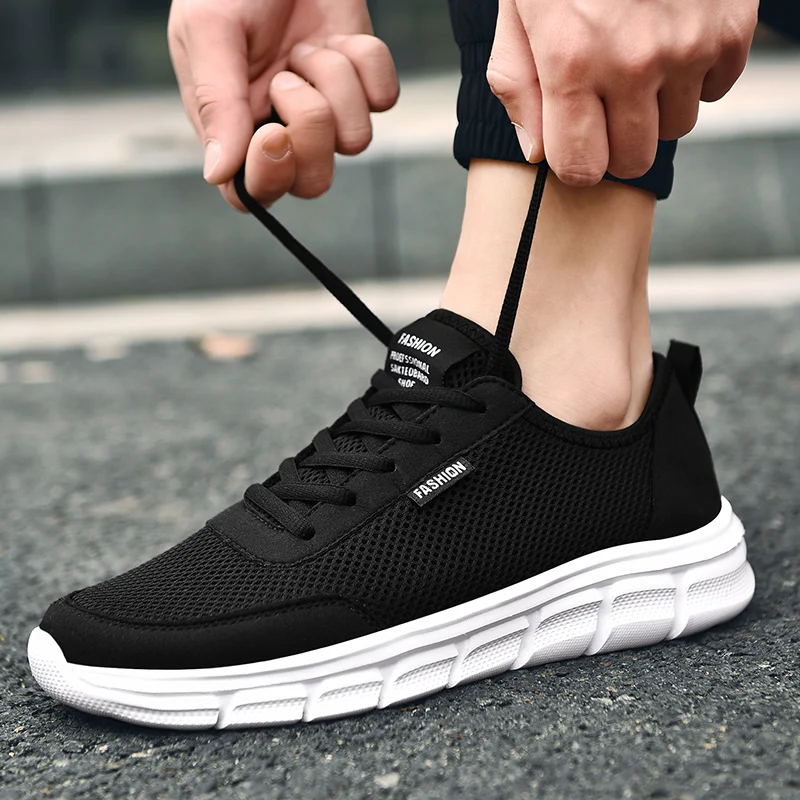 MAEDEF New Sneakers Men's Breathable Mesh Lightweight Casual Walking Man Shoes Big Size 39-48 Comfortable Black Sneakers for Men