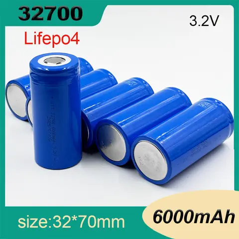 백업 전원 손전등용 3.2V 32700 6000mAh LiFePO4 충전식 배터리 1-8개