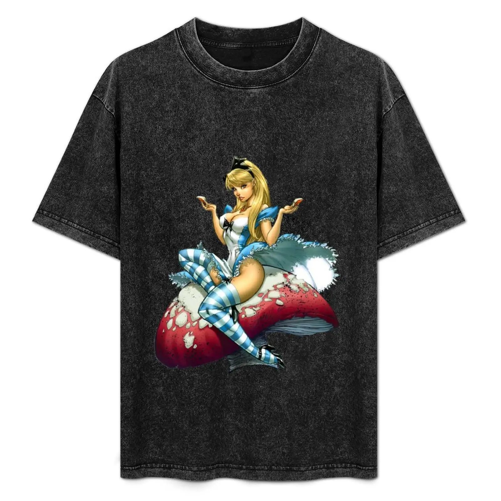 

Mushroom Alice T-Shirt kawaii clothes summer top oversized oversized t shirt shirts men