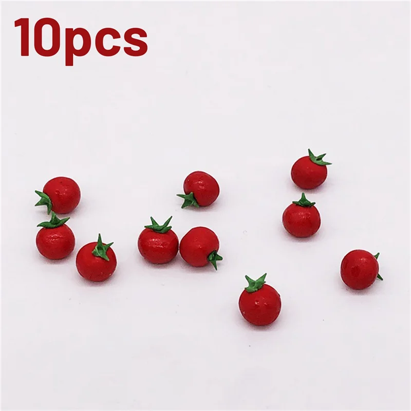 10Pcs Clay 1:12 Scale Dollhouse Fruit Food Vegetables Miniature Tomato for Doll Kitchen Toys