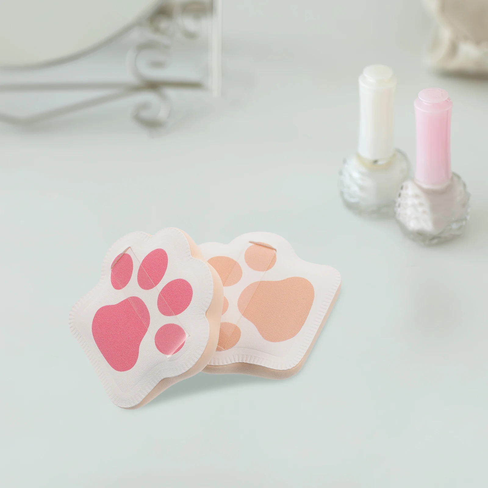 

2Pcs Cat Face Foundation Foundation Paw Makeup Small Mini Makeup Pad Applicator Body