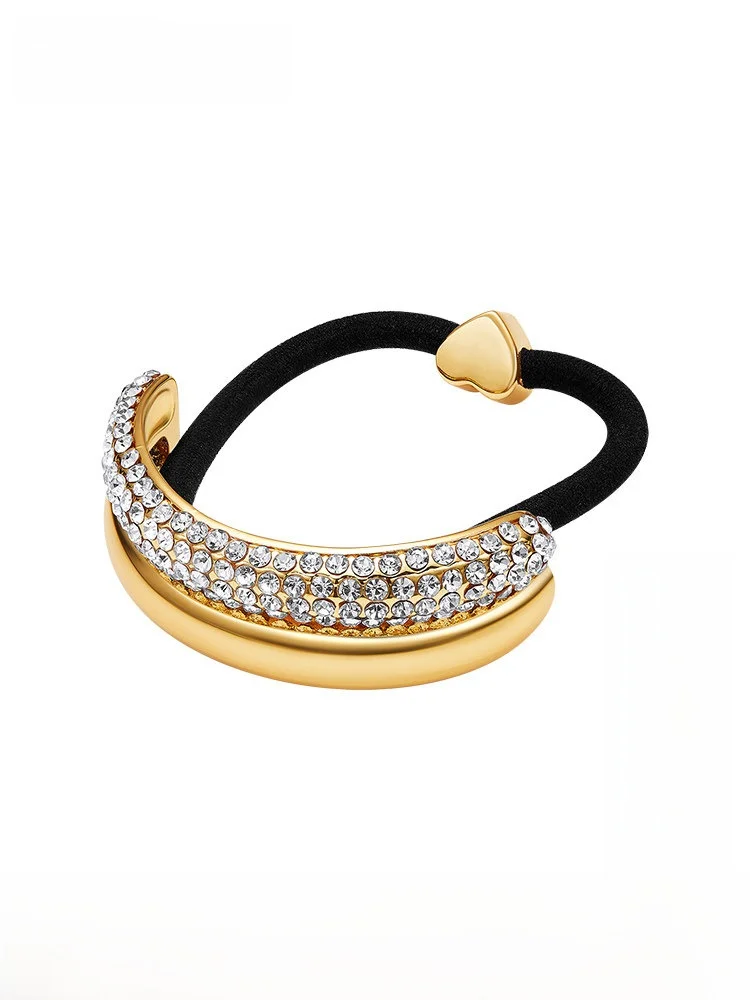 

NanaJacqueline Diamond Decorated High Ponytail Elastic Hair Ties Women's Ele Birthday Gift Faionable Hair Accories