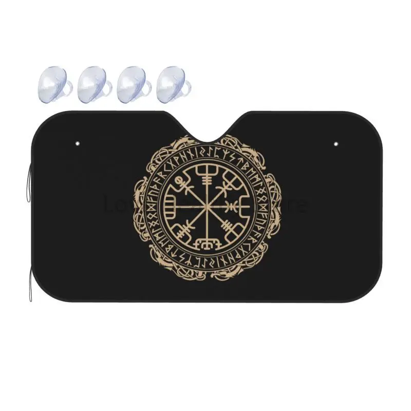 

Black Celtic Viking Car Windshield Sun Shade Flodable Sunshade for Car Truck SUV Blocks Rays Sun Visor Protector 55x30 Inch