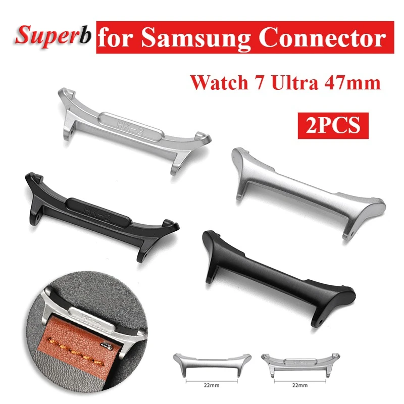 

2 шт. разъемы из нержавеющей стали 20 мм 22 мм 24 мм адаптеры для часов металлические разъемы для ремешка для часов для Samsung Galaxy Watch 7 Ultra 47 мм