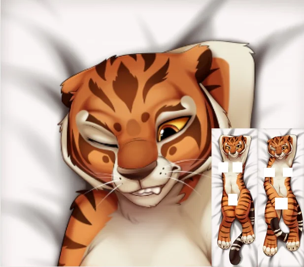 Dakimakura Anime master tigress (dreamworks) Furry Double Sided Print Life-size Body Pillow Cover