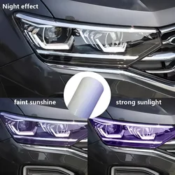30/40/50cm Car PPF Paint Photochromic Film UV Color Change Headlight Protection Film Self-healing Anti-scratch Film For All Car