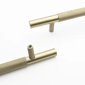 Luxusní vroubkované úchytky pro šatní skříně, černé zlato, stříbro, kartáčované úchytky pro skříňky, hliníkové reliéfní úchytky pro kuchyňské skříňky 10 nejlepší prodej úchytky a knoflíky zásuvek v kartáčované zlaté barvě - №8