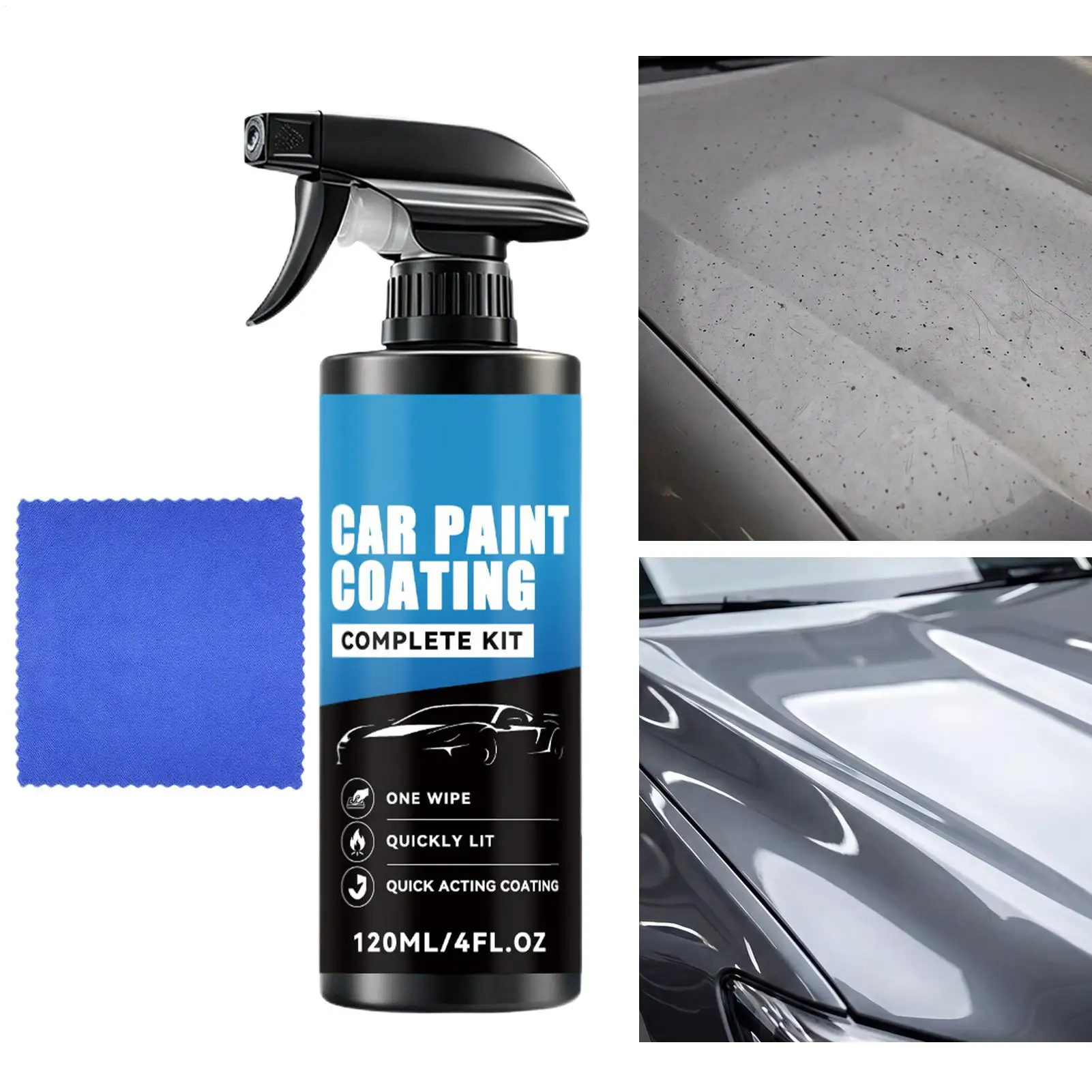 Gloss Renew Car Coating Liquid 120ml With Accessory Towel Fit Trucks For Daily Driving Commuting And Garage Maintenance