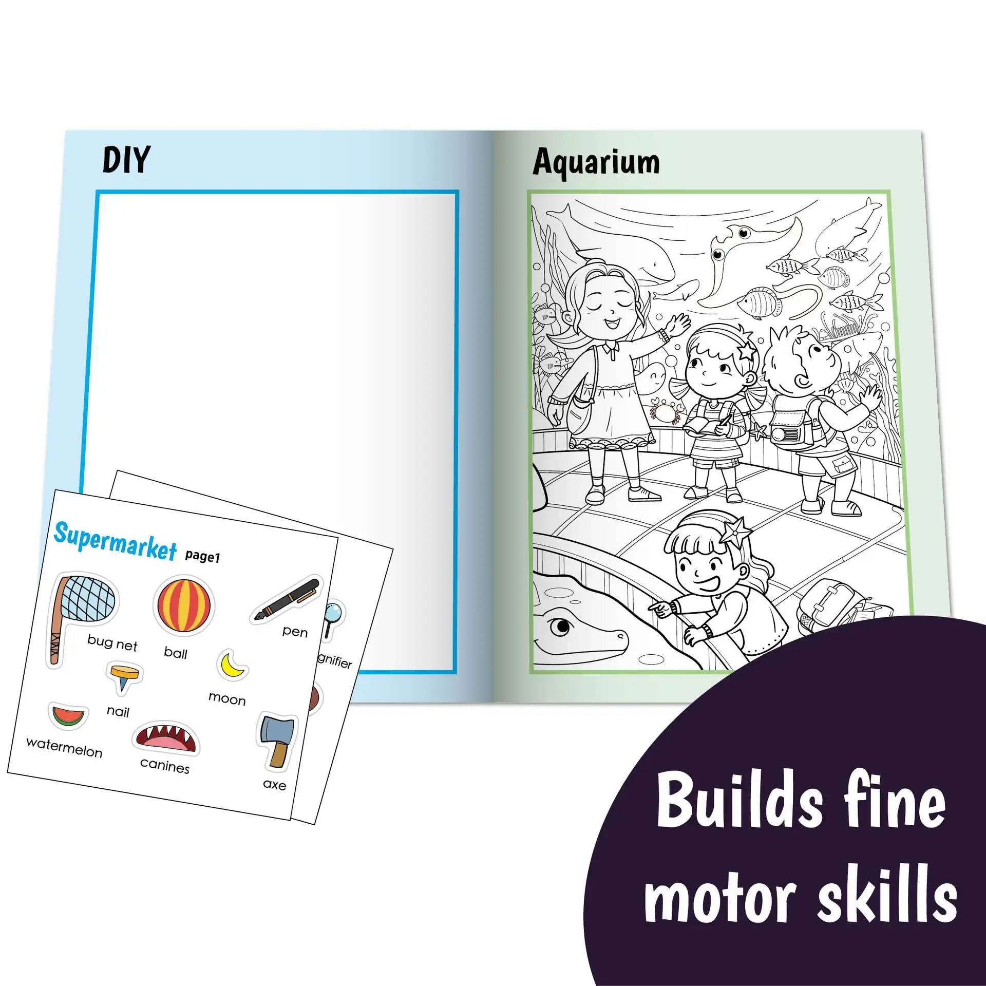 Giocattoli Ricerca Libri da colorare Libro silenzioso Formazione del pensiero per bambini Sembra e trova un divertente puzzle Croce regalo