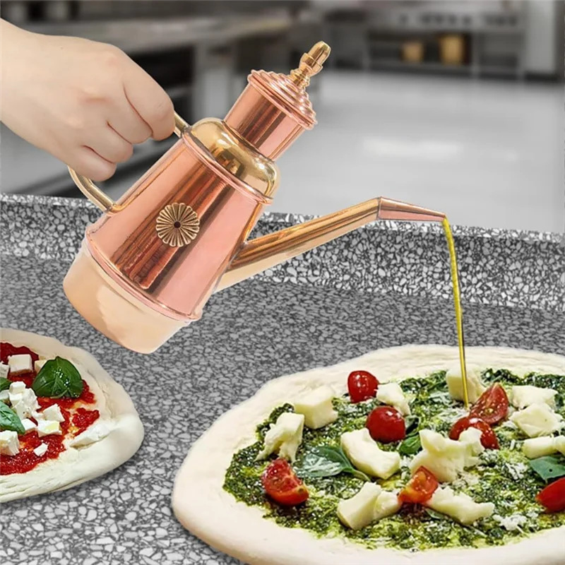 

VELIF-оливковая бутылка-дозатор, медный масляный горшок ручной работы для кухни, ресторана, магазина пиццы