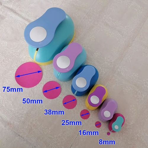Perforadora circular redonda de 75mm, 50mm, 38mm, 25mm, 16mm y 8mm, cortador de papel artesanal, perforadora escolar para álbum de recortes, máquina cortadora EVA