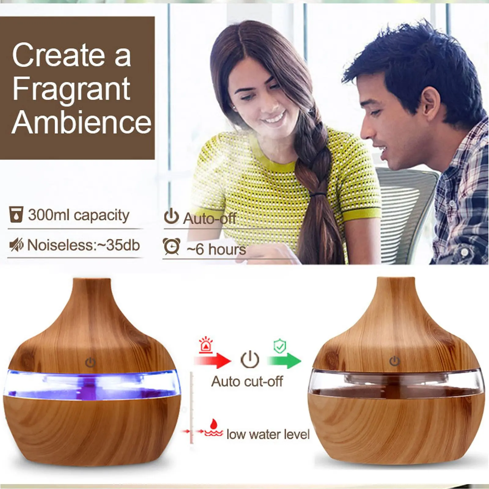 USB Electric Air Humidifier Mini Mist Maker Air Aroma Essential Oil Diffuser LED Aroma Humidifier for Office Home C