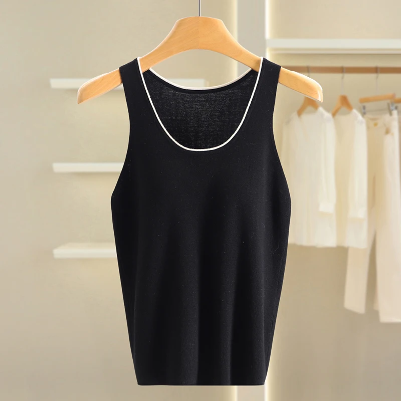 Conjunto de Dos Piezas para Mujer, Estilo Coreano, Cseta sin Mangas con Cuello en V, Prenda Exterior Cómoda y Transpirable...