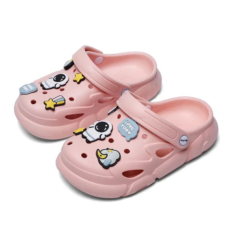 2024 New Girls Clogs Children Sandals 6-12 Years Kids Casual Summer Shoes Sports Soft Thick Sole Slippers for Girl Toddler Shoes