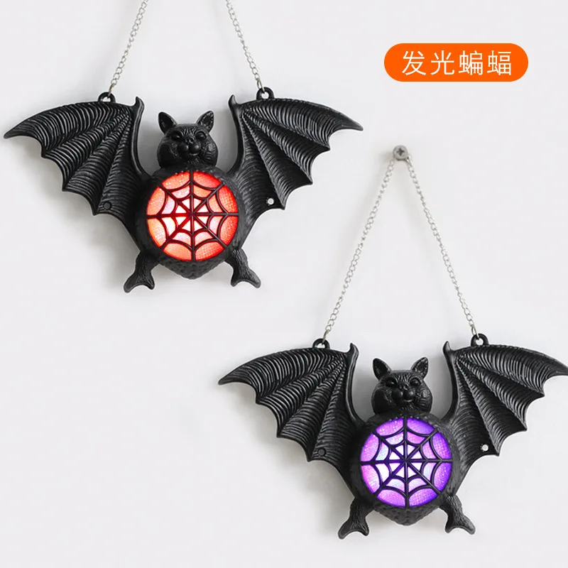 Halloween Luminous Bat Lights Colorful Gradient Pendant Decorations Ghost Festival Decorative Props