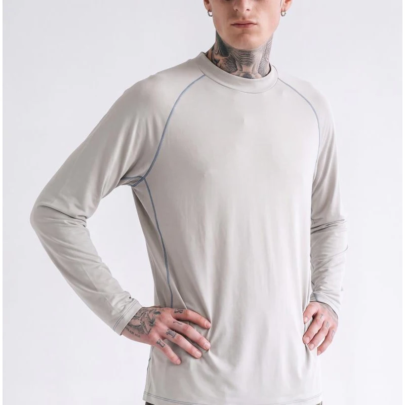 Men's Wool Long Sleeve Running Top – Soft Moisture-Wicking Outdoor Sports T-Shirt for Autumn Unisex